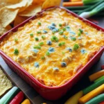 To make a tasty Buffalo Chicken Dip, you need some key ingredients. Here’s what you should gather: - 2 cups shredded cooked chicken - 1 cup cream cheese, softened to room temperature - 1/2 cup plain Greek yogurt - 1/2 cup buffalo sauce (adjust based on desired spiciness) - 1 cup shredded sharp cheddar cheese - 1 tablespoon ranch seasoning mix - 1/2 teaspoon garlic powder - Salt and freshly ground black pepper to taste These ingredients create a creamy, spicy dip that everyone loves. The chicken gives it substance, while the cream cheese and yogurt provide a smooth base. You can boost the flavor of your dip with some optional ingredients. Here’s what I suggest: - 1/4 cup crumbled blue cheese (for added flavor) - Freshly chopped green onions (for garnish) Adding blue cheese brings a sharp taste that works well with the buffalo sauce. Green onions add a nice color and freshness to the dip. For dipping, you have a few tasty options. I recommend serving your Buffalo Chicken Dip with: - Tortilla chips - Crunchy veggie sticks (like carrots or celery) Tortilla chips give a great crunch and pair perfectly with the creamy dip. Veggie sticks offer a healthier choice and add a nice crunch too. Enjoy this dip at your next party for a hit that keeps them coming back for more! For the full recipe, check out the details above. First, gather all your ingredients. You will need: - 2 cups shredded cooked chicken - 1 cup cream cheese, softened - 1/2 cup plain Greek yogurt - 1/2 cup buffalo sauce - 1 cup shredded sharp cheddar cheese - 1/4 cup crumbled blue cheese (optional) - 1 tablespoon ranch seasoning mix - 1/2 teaspoon garlic powder - Salt and pepper to taste - Freshly chopped green onions for garnish - Tortilla chips or veggie sticks for dipping Make sure your cream cheese is at room temperature. This helps it blend well. Preheat your oven to 350°F (175°C). This step is key for even baking. Prepare a baking dish, about 8x8 inches works best. In a large bowl, add the cream cheese, Greek yogurt, buffalo sauce, ranch mix, garlic powder, and a bit of salt and pepper. Use a hand mixer or spatula to mix until smooth. It should look creamy and well combined. Next, gently fold in the shredded chicken and half of the cheddar cheese. Make sure everything is coated well. Spread the mixture evenly in your prepared baking dish. This part is fun! Smooth it out with a spatula. Now, sprinkle the remaining cheddar cheese on top. If you like blue cheese, add that too. This will create a great cheese crust. Place the dish in the oven and bake for about 20 minutes. You want it bubbly and the cheese golden. After baking, let it cool for a few minutes. Then, garnish with green onions for a fresh look. Serve hot with tortilla chips or veggie sticks for the perfect treat. Enjoy every bite of this flavorful dip! For the full recipe, check out the complete guide. To get the best flavor, use fresh ingredients. Fresh chicken adds a nice taste. I like to mix buffalo sauce with Greek yogurt for a creamy, spicy kick. Adjust the sauce to your liking. If you want more heat, add more sauce. For a milder dip, use less. The blue cheese adds depth, but it's optional. Taste as you go to find your perfect balance. Creaminess is key for a great dip. Start with softened cream cheese. This helps it mix well. Use a hand mixer or a spatula. Mix until smooth. The Greek yogurt adds a nice tang and creaminess. Bake until bubbly for a rich texture. If you want it extra creamy, stir in more yogurt. This gives you a luscious dip everyone will love. Presentation matters! Serve the dip hot in the baking dish. This keeps it warm and inviting. Top with green onions for color and taste. Pair it with tortilla chips for a crunchy contrast. Veggie sticks are a healthier choice. You can even offer different chips to keep things fun. Your guests will appreciate the choice. Enjoy watching everyone dig in! {{image_4}} You can easily spice up your Buffalo chicken dip. If you want more heat, add extra buffalo sauce. You can also mix in some diced jalapeños for a kick. Another option is to use spicy shredded chicken. Just toss cooked chicken with hot sauce before mixing it into the dip. Want a lighter dip? Switch cream cheese for low-fat cream cheese. You can also replace Greek yogurt with low-fat sour cream. For a lower calorie count, use shredded rotisserie chicken. This keeps the flavor while cutting down on fat. You can even use a blend of shredded cheese that is reduced-fat. If you're looking for a vegetarian version, try using chickpeas instead of chicken. Mash the chickpeas and mix them with the dip ingredients. You can also use shredded cauliflower for a similar texture. Another option is to swap in plant-based chicken. This keeps the spirit of Buffalo chicken dip while making it meat-free. For the full recipe, visit [Full Recipe]. To keep Buffalo Chicken Dip fresh, store it in an airtight container. Make sure it cools down before sealing. This helps prevent moisture build-up, which can make the dip soggy. Label the container with the date. It can last up to three days in the fridge. When you are ready to enjoy the dip again, reheating is key. Preheat your oven to 350°F (175°C). Place the dip in an oven-safe dish. Bake for about 15 minutes or until it is hot and bubbly. Stir it halfway through to ensure even heating. You can also use the microwave. Heat in short bursts of 30 seconds. Stir in between to avoid hot spots. You can freeze Buffalo Chicken Dip if you have leftovers. First, let it cool completely. Then, transfer it to a freezer-safe container. Make sure to leave some space at the top for expansion. It can stay in the freezer for up to three months. To use, thaw in the fridge overnight. Reheat as mentioned earlier. Enjoy your flavorful dip anytime! For the full recipe, check out the delicious steps to make it! To make your Buffalo Chicken Dip spicier, add more buffalo sauce. You can also mix in diced jalapeños or a pinch of cayenne pepper. If you want a deeper heat, try using hot sauce brands that are extra spicy. Taste as you go to find your perfect heat level. Yes, you can use canned chicken. It saves time and is easy to mix in. Just drain the chicken and shred it with a fork before adding it to the dip. It may have a different texture, but it works well. If you want to skip blue cheese, try feta or goat cheese. Both add a nice tang. You can also use a blend of sharp cheddar and cream cheese for creaminess without the blue cheese flavor. This keeps the dip rich and tasty. Buffalo Chicken Dip lasts about 3 to 4 days in the fridge. Make sure to store it in an airtight container. If you want to keep it longer, consider freezing it. Just remember to thaw it before reheating. Enjoy your flavorful dip any time! Buffalo chicken dip is a great dish that everyone loves. We discussed the main and optional ingredients, plus the best dips to serve. I shared step-by-step instructions for making the dip and tips for perfecting its flavor and creaminess. You can even try different variations, like spicy or vegetarian options. Lastly, I covered how to store leftovers and answer your common questions. Enjoy making this tasty dip for your next gathering; it will be a hit!