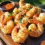 - 1 pound large shrimp, peeled and deveined - 1 cup all-purpose flour - 2 large eggs - 1 cup sweetened shredded coconut - 1 cup panko breadcrumbs - Oil for frying - 1 teaspoon garlic powder - 1 teaspoon paprika - ½ teaspoon salt - ½ teaspoon black pepper - Sweet chili sauce - Zesty mango salsa - Fresh lime wedges When making crispy coconut shrimp, you need fresh and high-quality shrimp. I recommend using large shrimp, as they provide a nice bite. The coating is key to achieving that delightful crunch. Start with all-purpose flour to help the shrimp stick. The eggs add moisture, which helps the coconut and panko adhere well. Coconut adds sweetness and a tropical twist. The panko breadcrumbs provide extra crunch. For seasoning, garlic powder and paprika bring out the shrimp's flavors. Salt and pepper balance the dish perfectly. For serving, sweet chili sauce pairs nicely. Zesty mango salsa can add freshness. A squeeze of fresh lime juice brightens the dish. For the full recipe, check out the details above. Start with one pound of large shrimp. Peel and devein them if needed. Next, pat the shrimp dry with paper towels. This step helps the coating stick better. Removing excess moisture is key. If the shrimp are wet, the coating won’t be crispy. Dry shrimp make a big difference in texture. Now, let’s set up your breading station. Grab three shallow dishes. In the first dish, mix one cup of flour with one teaspoon of garlic powder, one teaspoon of paprika, half a teaspoon of salt, and half a teaspoon of black pepper. Stir them well to combine. In the second dish, beat two large eggs until they blend well. For the third dish, mix one cup of sweetened shredded coconut with one cup of panko breadcrumbs. This mix adds great crunch. Let’s coat the shrimp. Take one shrimp and dip it in the flour mixture first. Shake off any excess flour. Next, dip it in the beaten eggs. Allow any drips to fall back into the dish. Finally, coat the shrimp in the coconut-panko mix. Press gently to ensure an even coating. Repeat this with all the shrimp. Now it’s time to fry. Heat enough oil in a large skillet to reach about one inch deep. Set the heat to medium-high. Aim for a temperature of 350°F (175°C). To check if it's ready, drop a little coconut-panko mixture in the oil. If it sizzles, you’re good to go! Fry the shrimp in batches to avoid overcrowding. This helps keep the oil hot. Cook each shrimp for about 2-3 minutes on each side. Look for a golden brown color. Use a slotted spoon to turn the shrimp gently. For the full recipe, refer to the ingredients and instructions outlined above. To make your crispy coconut shrimp perfect, oil temperature matters. Heat your oil to about 350°F (175°C). If the oil is too cool, the shrimp will soak up too much oil. If it's too hot, the outside will burn before cooking through. Always check the oil by dropping a bit of the coconut-panko mix into it. If it sizzles, you're ready to fry! The coating also needs to stick well. Make sure the shrimp are dry before coating. If they are wet, the coating will slide off. After coating, let the shrimp sit for a minute. This helps the coating adhere better during frying. If you want a healthier option, try air frying the shrimp. Preheat your air fryer to 400°F (200°C). Place the shrimp in a single layer and spray them with cooking spray. Air fry for about 8-10 minutes, flipping halfway through. This method gives you a crispy finish with less oil. You can also bake the shrimp. Preheat your oven to 425°F (220°C). Place the shrimp on a baking sheet lined with parchment paper. Bake for around 15-20 minutes, until golden brown. Baking is a great way to enjoy crispy coconut shrimp without frying. For frying, large shrimp work best. Look for shrimp labeled “U15” or “16/20.” These numbers indicate the shrimp size. Fresher shrimp taste better, so buy them from a trusted source. Check for a clean smell and firm texture. If you can, buy them raw and deveined for the best flavor. When frozen, thaw shrimp overnight in the fridge. This keeps them fresh and tasty. Avoid shrimp with a strong fishy smell; that’s a sign they are not fresh. {{image_4}} You can change the flavor of your coating for crispy coconut shrimp. Try adding cayenne pepper for some heat. Just a pinch can change everything. You can also add lemon zest for a bright, zesty kick. This will make each bite burst with flavor. If you want a different taste, use unsweetened coconut instead of sweetened. This gives a more natural coconut flavor, which some may prefer. Pair your crispy coconut shrimp with rice or a fresh salad for a complete meal. The rice will soak up any extra sauce and balance the flavors. A salad adds crunch and freshness. For dips, try sweet chili sauce for a nice contrast. You can also serve it with a zesty mango salsa to enhance the tropical vibe. These dips will elevate your dish and make it even more enjoyable. For a fun twist, think about adding tropical fruits to your dish. Mango or pineapple can bring a fresh sweetness. You can also make shrimp tacos using coconut shrimp. Just add some slaw, avocado, and your favorite sauce in a soft tortilla. This twist makes for a quick and tasty meal. These ideas will help you enjoy this recipe in new and exciting ways. For the full recipe, check out the details earlier in the article. To keep your crispy coconut shrimp fresh, store leftovers in the fridge. Place them in an airtight container. This keeps them from drying out. Enjoy them within two days for the best taste. If you want to freeze them, wrap each shrimp in plastic wrap. Then, put them in a freezer-safe bag. They can last up to three months in the freezer. Just make sure to label the bag with the date. When you reheat crispy coconut shrimp, you want to keep them crispy. The best way is to use an oven. Preheat the oven to 375°F (190°C). Place the shrimp on a baking sheet. Bake them for about 10 minutes. This method warms them up and keeps them crunchy. Avoid using the microwave, as it can make them soggy. If you must use the microwave, try heating them in short bursts. In the fridge, your crispy coconut shrimp will last about two days. Look for signs of spoilage before eating. If the shrimp smell off or look discolored, it’s best to toss them. If you freeze the shrimp, remember to check for freezer burn after a few months. This can affect the taste and texture. Always trust your senses when it comes to food safety. For the full recipe, refer to the original instructions mentioned earlier. To get crispy coconut shrimp, focus on two key points: humidity and oil temperature. - Humidity: Moisture can ruin the crispiness. Dry your shrimp well with paper towels. - Oil Temperature: Heat your oil to 350°F (175°C). Use a thermometer for accuracy. If the oil is too cool, the shrimp will absorb more oil and get soggy. If it’s too hot, they will burn. Keep these tips in mind for a perfect crunch! Yes, you can use frozen shrimp. However, there are some steps to follow: - Thawing: Thaw shrimp overnight in the fridge or run them under cold water for quick thawing. - Drying: Make sure to pat them dry after thawing. This helps the coating stick better. - Cooking: Frozen shrimp may need a minute or two longer to fry. Always check for doneness. Using frozen shrimp is a great option for convenience! Crispy coconut shrimp pairs well with a variety of sides and dips. Here are some popular choices: - Side Dishes: Serve with jasmine rice or a fresh salad. - Dipping Sauces: Sweet chili sauce is a classic. You can also try zesty mango salsa for a fruity kick. These options enhance the flavors and make for a well-rounded meal. Making crispy coconut shrimp gluten-free is easy. Here are some suggestions: - Gluten-Free Breadcrumbs: Use gluten-free panko or crushed rice cereal for the coating. - Flour Alternatives: Swap all-purpose flour with almond flour or coconut flour. These changes keep the dish delicious and safe for those with gluten sensitivities. For the full recipe, check out the Crispy Coconut Shrimp section! Making crispy coconut shrimp is fun and tasty. You learned key ingredients like shrimp, flour, eggs, and coconut. I shared step-by-step instructions for perfect coating, frying, and tips to ensure crispiness. You can even find healthy cooking methods! Whether you serve it with a zesty salsa or sweet chili sauce, this dish is versatile. Remember, fresh shrimp makes a big difference. Follow the tips and enjoy every bite! Crunchy, juicy, and full of flavor, your coconut shrimp will impress everyone.