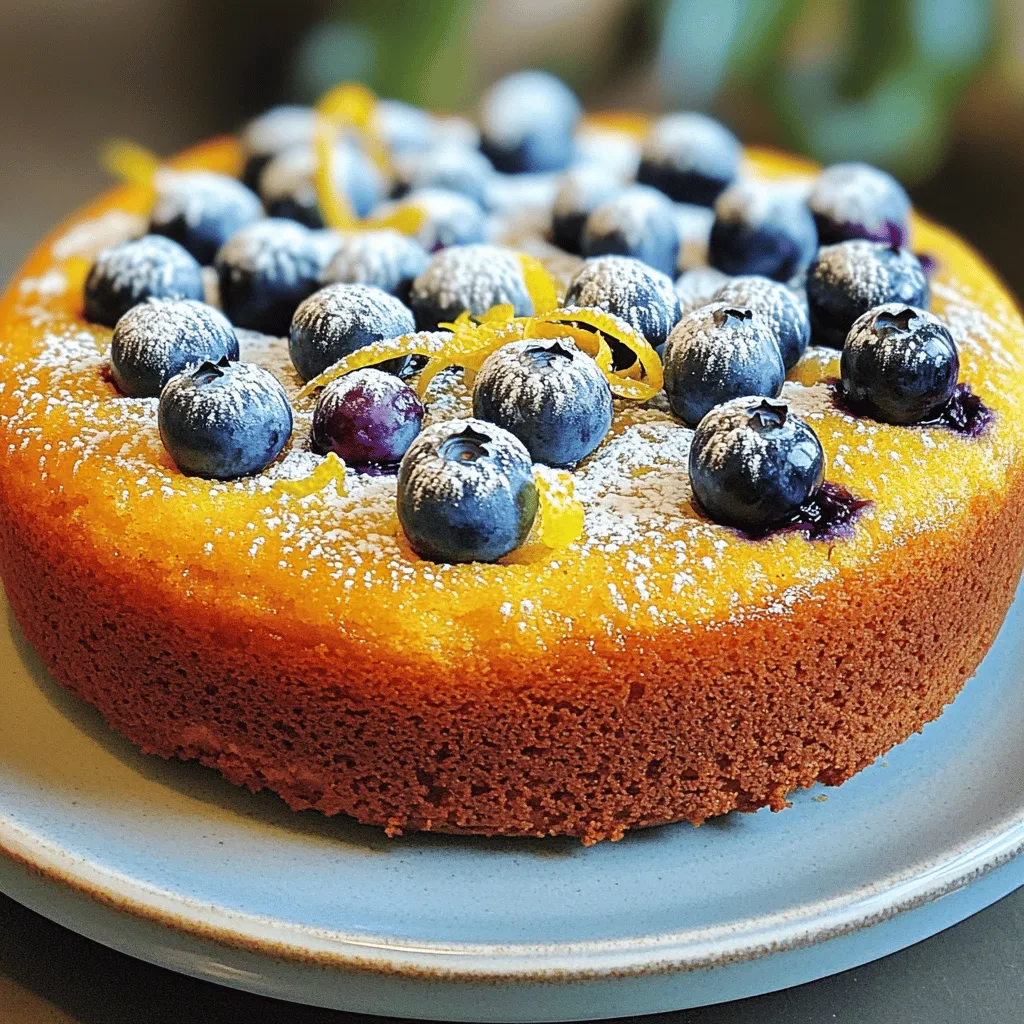 - 1 cup plain yogurt (Greek or regular) - 1 cup granulated sugar - 1/3 cup vegetable oil - 3 large eggs - Zest of 1 large lemon - Juice of 1 lemon - 2 cups all-purpose flour - 2 teaspoons baking powder - 1/2 teaspoon baking soda - 1/2 teaspoon salt - 1 1/2 cups fresh blueberries - Powdered sugar (for dusting, optional) Gathering the right ingredients makes the baking process smooth and enjoyable. I love using plain yogurt because it keeps the cake moist. The granulated sugar adds the sweet touch we all crave. Vegetable oil is my go-to for a light texture. Lemons are key! The zest and juice bring bright flavors. Fresh blueberries add a burst of sweetness. Always choose ripe berries for the best taste. Make sure you have all-purpose flour for structure. Baking powder and baking soda help the cake rise perfectly. A pinch of salt balances the sweetness. You can also dust the top with powdered sugar if you want a pretty finish. This cake is so good that it needs little decoration! - Mixing bowls - Whisk or spatula - Measuring cups and spoons - 9-inch round cake pan - Oven and wire rack Having the right tools makes a huge difference. I recommend using a large mixing bowl for easy blending. A whisk or spatula helps mix the ingredients well. Measuring cups and spoons are essential for accuracy. A 9-inch round cake pan is perfect for this recipe. Lastly, an oven is key to baking the cake. Once it's done, a wire rack cools it perfectly. For the full recipe, check out the Lemon Blueberry Yogurt Cake section. - Preheat your oven to 350°F (175°C). - Prepare a 9-inch round cake pan. Grease it well or line it with parchment paper. - In a large bowl, combine 1 cup of yogurt, 1 cup of sugar, and 1/3 cup of vegetable oil. - Mix these ingredients until smooth. - Crack 3 large eggs into the bowl. Add each egg one at a time, mixing well after each. - In a separate bowl, whisk together 2 cups of flour, 2 teaspoons of baking powder, 1/2 teaspoon of baking soda, and 1/2 teaspoon of salt. - Gradually add the dry mix to the wet mix. Stir gently until just combined. - Gently fold in 1 1/2 cups of fresh blueberries. - Make sure to keep the blueberries whole to avoid breaking them. - Pour the batter into the prepared cake pan. Use a spatula to smooth the top. - Bake in the preheated oven for 30-35 minutes. Check it with a toothpick for doneness. - Once baked, let the cake cool in the pan for about 10 minutes. - Then, transfer it to a wire rack to cool completely. - If you like, dust the top with powdered sugar before serving. For the full recipe, check out the details above. Enjoy your delicious Lemon Blueberry Yogurt Cake! To create the best lemon blueberry yogurt cake, avoid overmixing your batter. Overmixing makes the cake tough. Instead, mix just until the flour disappears. This keeps the crumb tender and light. Use room-temperature ingredients. They blend better and help the cake rise nicely. Flavor is key in this cake. You can play with citrus zest. Try lime or orange zest for a twist. These add a fun zing to your cake. I also recommend adding a splash of vanilla extract. This gives your cake a warm, rich flavor that pairs well with lemon. Serving ideas can elevate your cake. Try serving it with fresh fruit. Berries or sliced peaches look great and add freshness. Whipped cream is another tasty option. It adds creaminess and sweetness to each slice. Pairing the cake with coffee or tea makes for a lovely dessert experience. The warmth of the drink complements the cool cake. For the full recipe, check out the instructions above. {{image_4}} You can change up the fruit in this cake. Instead of blueberries, try strawberries or raspberries. These fruits add a different taste and color to your cake. You can also mix various berries for a fun blend of flavors. Each type of berry brings its own sweetness and tartness. This makes your cake even more exciting and fresh! For those who need a gluten-free choice, you can use almond flour or a gluten-free flour blend. These alternatives work well and keep the cake moist. Make sure to check that your flour blend is made for baking. This way, you can still enjoy the light texture of the cake without gluten. If you want a lower sugar option, consider using a sugar substitute. Many substitutes are safe and work well in baking. Look for options like stevia or erythritol. Always follow the instructions on the package. This way, you can enjoy your cake without the extra sugar. For the full recipe, check out the Lemon Blueberry Yogurt Cake section! To keep your Lemon Blueberry Yogurt Cake fresh, store it in an airtight container at room temperature. This helps maintain its lovely texture. If you want it to last longer, refrigerate it. The cool air slows down spoilage. If you want to save some cake for later, slice it first. Wrap each piece tightly in plastic wrap. Then, place the wrapped slices in a freezer-safe bag. This method helps prevent freezer burn. You can store the cake this way for up to 3 months. When you're ready to enjoy a slice, you have a few options. You can microwave individual slices for just a few seconds. This warms the cake nicely. For a freshly baked taste, warm the slices in the oven. Set the oven to a low temperature and heat until warm. This method brings back that fresh-baked aroma and flavor. To make your cake burst with flavor, consider adding vanilla or almond extract. Just a teaspoon or two can make a big difference. You can also add a bit more lemon zest for a stronger citrus kick. Yes, you can use frozen blueberries! They work well in this cake. Just remember to adjust baking time. Frozen blueberries may need a few extra minutes to bake through. If you don't have yogurt, try using sour cream or buttermilk. Both options keep the cake moist and tasty. Just use the same amount as the yogurt in the recipe. This cake stays fresh for about 3 to 5 days. Store it in an airtight container to keep it moist. You can also refrigerate it for longer freshness. Yes, you can easily make a larger cake! Simply double the ingredients. Use a bigger pan to fit all that delicious batter. Just keep an eye on the baking time as it may vary. For the full recipe, check the earlier section. Enjoy your baking! You now have the steps to make a delicious lemon blueberry yogurt cake. From mixing the simple ingredients to baking it perfectly, every step matters. Remember to avoid overmixing for a tender cake. You can customize it with different fruits or flavors too. Store it properly to keep it fresh. Enjoy this treat with family or friends, or pair it with coffee. This cake can be a wonderful addition to your dessert table. Happy baking!