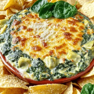 To make Creamy Spinach Artichoke Dip, gather these key ingredients: - 1 cup fresh spinach, finely chopped - 1 cup canned artichoke hearts, rinsed, drained, and roughly chopped - 1 cup cream cheese, softened at room temperature - 1/2 cup sour cream, full-fat for creaminess - 1/2 cup mayonnaise, preferably homemade or high-quality - 1 cup shredded mozzarella cheese, plus extra for topping if desired - 1/2 cup freshly grated Parmesan cheese - 2 garlic cloves, finely minced - 1/2 teaspoon crushed red pepper flakes (optional, for heat) - Salt and freshly cracked black pepper, to taste These ingredients create a rich, creamy base. The blend of cheeses adds depth. Fresh spinach and artichokes bring vibrant flavors. You can add these optional ingredients for extra flair: - 1 teaspoon Worcestershire sauce - 1/4 cup chopped green onions - 1/4 teaspoon smoked paprika - 1/4 cup chopped fresh herbs like parsley or basil These additions boost flavor and freshness. They help you customize the dip to suit your taste. Using quality brands makes a big difference. Here are some I recommend: - Cream Cheese: Philadelphia - Sour Cream: Daisy - Mayonnaise: Hellmann's or Duke's - Mozzarella Cheese: Galbani - Parmesan Cheese: BelGioioso These brands consistently deliver great taste and texture. Using quality ingredients ensures your dip will shine. For the full recipe, check out the details above! Start by gathering all your ingredients. Here’s what you need: - 1 cup fresh spinach, finely chopped - 1 cup canned artichoke hearts, rinsed, drained, and roughly chopped - 1 cup cream cheese, softened - 1/2 cup sour cream - 1/2 cup mayonnaise - 1 cup shredded mozzarella cheese - 1/2 cup grated Parmesan cheese - 2 garlic cloves, finely minced - 1/2 teaspoon crushed red pepper flakes (optional) - Salt and freshly cracked black pepper Wash the spinach well. Chop it finely so it blends nicely. Rinse the artichoke hearts and chop them too. Let the cream cheese sit out to soften. This helps it mix smoothly. In a medium bowl, mix the softened cream cheese, sour cream, and mayonnaise. I use an electric mixer for a smooth blend. You can also use a spatula, but it might take longer. Make sure there are no lumps. Next, add the chopped spinach, artichoke hearts, minced garlic, shredded mozzarella, and grated Parmesan. Stir thoroughly until everything is well mixed. Season with salt and black pepper to taste. If you want a little heat, add the crushed red pepper flakes. Preheat your oven to 375°F (190°C). This step is key for even baking. Transfer the dip mixture to a medium-sized baking dish. Smooth the top with a spatula. Place the dish in the oven and bake for 25 to 30 minutes. Watch for bubbles around the edges and a light golden brown top. When it’s done, take it out and let it cool for 5-10 minutes. This cooling time helps the flavors settle and keeps you from burning your mouth. Now you have a creamy, cheesy dip ready to serve! For the full recipe, check out the details above. To get that rich, creamy texture, use softened cream cheese. This makes mixing easier. Combine it well with sour cream and mayonnaise. You want a smooth base. Adding full-fat sour cream brings a nice depth. It makes the dip thick and lush. Also, don't rush the blending process. Take your time to mix until there are no lumps. I love serving this dip warm. It pairs great with crispy tortilla chips. You can also use fresh bread for dipping. For a healthier option, try veggie sticks like carrots or cucumbers. To make it pretty, sprinkle extra Parmesan on top. A few fresh spinach leaves also add a nice touch. You can prepare this dip a day ahead. Just follow the recipe but don’t bake it yet. Cover the dish well and place it in the fridge. When it’s time to serve, bake it until bubbly and golden. This way, you save time and enjoy the party! For the full recipe, check the earlier section. {{image_4}} You can change the cheese in this dip for fun. Swap mozzarella for gouda for a smoky taste. Try cream cheese with cheddar for a rich flavor. Feta cheese adds a tangy twist. Mixing different cheeses lets you create your own perfect blend. Want some heat? Add jalapeños for a zesty kick. You can use pepper jack cheese for extra spice. A dash of hot sauce or cayenne pepper also works well. Just remember to taste as you go. You can get the heat just right for your group. Add more veggies to boost nutrition. Bell peppers, mushrooms, or sun-dried tomatoes work great. You can even mix in cooked chicken or bacon. These ingredients make the dip heartier and add new flavors. Get creative with what you have on hand. For the full recipe, check out the complete guide to Creamy Spinach Artichoke Dip. To keep your creamy spinach artichoke dip fresh, store it in an airtight container. Make sure to let it cool to room temperature before sealing it. This helps prevent moisture buildup. Store the dip in the fridge for up to three days. If you notice any change in color or smell, it's best to discard it. When you’re ready to enjoy leftovers, reheating them is simple. Preheat your oven to 350°F (175°C). Place the dip in an oven-safe dish. Cover it with foil to keep it moist. Heat for 15-20 minutes, or until it's warm and bubbly. You can also use a microwave. Heat in short bursts, stirring in between, until it reaches your desired warmth. Freezing your creamy spinach artichoke dip is a great way to save it for later. First, let the dip cool completely. Then, transfer it to a freezer-safe container. Make sure to leave some space at the top, as it will expand when frozen. You can freeze it for up to three months. To use, thaw it in the fridge overnight and reheat as needed. This method keeps the flavors intact and ready for your next gathering. For the full recipe, check out the complete instructions above! Yes, you can use frozen spinach. Just make sure to thaw it first. Squeeze out any extra water. This keeps your dip from getting too watery. Serve this dip warm. Pair it with crispy tortilla chips, fresh bread, or veggies. You can also add a sprinkle of extra cheese on top for a nice finish. This dip can last for about 3 to 4 days in the fridge. Store it in an airtight container. Just reheat it before serving for the best taste. Yes, you can make a lighter dip. Use Greek yogurt instead of sour cream and mayonnaise. You can also use low-fat cream cheese. This keeps the flavor while cutting calories. For the full recipe, check out the Decadent Creamy Spinach Artichoke Dip 🥬 section. Enjoy! We explored the essential ingredients, steps, and tips for a tasty Creamy Spinach Artichoke Dip. You can adjust flavors and add your favorite cheeses or spice it up. Storing leftovers or even freezing the dip can help for future use. Don't hesitate to experiment with different vegetables or meats for unique variations. With these insights, you can impress at your next gathering. Enjoy your cooking and happy dipping!