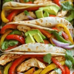 - Chicken and Vegetables - 1 pound chicken breast, sliced into thin strips - 1 red bell pepper, sliced into strips - 1 green bell pepper, sliced into strips - 1 yellow onion, sliced into thin rings - Seasonings and Oils - 3 tablespoons olive oil - 2 teaspoons chili powder - 1 teaspoon ground cumin - 1 teaspoon garlic powder - 1 teaspoon onion powder - 1 teaspoon smoked paprika - Salt and freshly ground black pepper to taste - Tortillas and Toppings - Tortillas for serving (flour or corn, your choice) - Optional toppings: diced avocado, sour cream, fresh cilantro, lime wedges To make Easy Sheet Pan Fajitas, gather these ingredients first. The chicken and vegetables create a colorful, tasty dish. I love using bell peppers for their sweetness and crunch. The seasonings add a warm kick and depth of flavor. Olive oil helps everything cook evenly and adds richness. When it comes to tortillas, you can choose flour or corn. Both work well. Toppings bring your fajitas to life. Avocado adds creaminess, while lime gives a fresh zing. Each bite bursts with flavor, making your meal fun and satisfying. For the full recipe, refer to the cooking instructions provided. Enjoy putting together these simple yet delicious fajitas! 1. Preheat the Oven: Start by setting your oven to 400°F (200°C). Line a large baking sheet with parchment paper. This makes cleanup easy. 2. Combine Ingredients: In a big bowl, add the sliced chicken, red bell pepper, green bell pepper, and onion. Mix these ingredients well to combine. 3. Add Seasonings and Toss: Drizzle the olive oil over the mixture. Next, sprinkle in chili powder, cumin, garlic powder, onion powder, and smoked paprika. Add salt and pepper to taste. Use your hands or a spoon to toss everything together. Make sure all pieces are coated with oil and spices. This step is key for flavor. 1. Spread on Baking Sheet: Pour the seasoned mix onto your lined baking sheet. Spread it out into one even layer. This helps everything cook evenly. 2. Bake to Perfection: Place the sheet pan in your hot oven. Bake for 20-25 minutes. Halfway through, stir the mix to help it cook well. The chicken should be done, and the veggies should look tender and slightly brown. 3. Cool Down and Warm Tortillas: Once cooked, take the sheet pan out of the oven. Let it cool for a few minutes. While the mix cools, warm your tortillas in a skillet over medium heat for around 30 seconds each side. You can also warm them over a gas flame for a few seconds. 1. Constructing the Fajitas: Grab a warm tortilla. Place a big scoop of the chicken and veggie mix inside. Top it off with your favorite toppings like diced avocado, sour cream, fresh cilantro, and a squeeze of lime juice. 2. Presentation Tips: Serve the fajitas on a large platter. Arrange each topping in small bowls nearby. This way, everyone can build their own tasty creation. For the complete recipe, check the [Full Recipe]. Recommended Seasonings For the best flavor, I use a mix of spices. Here’s what I suggest: - 2 teaspoons chili powder - 1 teaspoon ground cumin - 1 teaspoon garlic powder - 1 teaspoon onion powder - 1 teaspoon smoked paprika - Salt and black pepper to taste These spices work together to create a warm, vibrant taste. This makes each bite of your fajitas sing with flavor. Cooking Techniques for Tenderness To keep the chicken juicy, slice it thinly. Thin strips cook faster and stay moist. You should also bake the fajitas at 400°F (200°C). This high heat helps to caramelize the veggies and seals in flavor. Stir the mixture halfway through cooking. This ensures even cooking and tenderness. Easy Cleanup Tips Use parchment paper or foil on your baking sheet. This saves time when cleaning up. After cooking, let the pan soak in warm, soapy water. This makes any stuck bits easier to remove. Time-Saving Hacks Prep your ingredients ahead of time. You can slice the veggies and chicken the night before. Store them in the fridge in airtight bags. This way, dinner comes together quickly. You’ll spend less time cooking and more time enjoying your meal. For the full recipe, check out the details above. {{image_4}} Alternative Proteins You can swap chicken for other meats. Try beef, shrimp, or turkey. Each protein brings its own flavor. For a lighter meal, use tofu or tempeh. These options work well with the spices. Vegetable Combinations Feel free to mix up the veggies. Zucchini, mushrooms, and corn all add great taste. You can also try different colored bell peppers. This makes your dish colorful and fun. Gluten-Free Options To make this dish gluten-free, choose corn tortillas. They taste great and hold the filling well. Check all spices to ensure they are gluten-free. Most spices are safe, but it’s always good to double-check. Vegetarian Adaptations For a vegetarian version, skip the meat. Use extra beans or chickpeas instead. This adds protein and keeps the meal filling. You can also add more veggies to make it hearty and delicious. Best Practices for Refrigerator Storage To store leftovers, let the fajitas cool down first. Place them in an airtight container. This keeps the flavors fresh. You can store them for up to three days in the fridge. When you're ready to eat, just grab your container! Freezing Options for Meal Prep You can freeze fajitas too! Use a freezer-safe bag or container. Squeeze out as much air as you can. This helps prevent freezer burn. They can last for about three months in the freezer. When you want to enjoy them, thaw in the fridge overnight. Safe Reheating Methods For reheating, use the microwave or a skillet. If using the microwave, place the fajitas on a plate and cover them with a damp paper towel. This keeps them moist. Heat for one to two minutes, checking frequently. If using a skillet, warm them on medium heat for about five minutes. Keeping Fajitas Tasty After Reheating To keep your fajitas tasty, add a splash of lime juice after reheating. This brightens the flavors! You might also consider adding fresh toppings, like avocado or cilantro. This gives your meal a fresh twist. To make Easy Sheet Pan Fajitas, start by preheating your oven to 400°F (200°C). Prepare a baking sheet by lining it with parchment paper. In a bowl, mix sliced chicken breast, red and green bell peppers, and onion. Drizzle olive oil over the mixture, then add chili powder, cumin, garlic powder, onion powder, smoked paprika, salt, and pepper. Toss everything well to coat. Spread it evenly on the baking sheet and bake for 20-25 minutes. Stir halfway through for even cooking. Once cooked, serve in warm tortillas with toppings like avocado and sour cream. For the full recipe, check out the details above. Yes, you can use frozen chicken or vegetables. Just make sure to thaw them first. This helps them cook evenly. If you use frozen items, they may need a little extra time in the oven. Keep an eye on them to ensure everything cooks through. Flour or corn tortillas both work well for fajitas. Flour tortillas are soft and stretchy, making them easy to fold. Corn tortillas add a nice flavor and texture. Choose what you like best or mix both for fun! You can easily customize fajitas for various diets. For gluten-free, use corn tortillas. For vegetarian options, swap chicken for beans or tofu. You can also add more veggies like zucchini or mushrooms. Get creative with flavors and enjoy! Making easy sheet pan fajitas is simple and fun. You need few ingredients like chicken, veggies, and spices. After prepping the ingredients, bake them to create a tasty meal. Don't forget the tips for flavor and cleanup. Try different proteins or vegetables to keep it fresh. Properly store leftovers for later, and use the reheating tips to keep them delicious. Feel free to customize your fajitas to fit any diet. Now, gather your ingredients and enjoy making your own perfect fajitas!