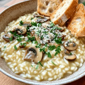 - 1 cup Arborio rice - 4 cups vegetable broth - 2 tablespoons olive oil - 1 tablespoon unsalted butter - 1 medium onion, finely chopped - 3 cloves garlic, minced - 2 cups mixed mushrooms (button, shiitake, and cremini), chopped - 1/2 cup grated Parmesan cheese (or nutritional yeast for vegan) - 1/4 cup fresh parsley, finely chopped - Salt and freshly ground pepper to taste - 1 teaspoon truffle oil (optional) - For a vegan option, use nutritional yeast instead of Parmesan cheese. - If you need gluten-free, check your broth and rice brands. Arborio rice is usually gluten-free. - Low-sodium broth is a great choice for a healthier dish. You can make your own broth too. The right ingredients make all the difference in your mushroom risotto. Using Arborio rice gives you that creamy texture you want. The combination of different mushrooms adds depth and flavor. Don't forget to taste your dish as you cook. Adjust seasoning to your liking! If you want to take things up a notch, truffle oil adds a rich touch. For the full recipe, check out the complete guide. To start, you need to prepare the broth. In a medium saucepan, bring 4 cups of vegetable broth to a gentle simmer. Once it simmers, reduce the heat to low. Keeping the broth warm is key for risotto. If you add cold broth, it stops the cooking process. The rice won't cook evenly, and you won't get that creamy texture. Next, it’s time to sauté your base. In a large skillet, heat 2 tablespoons of olive oil and 1 tablespoon of unsalted butter over medium heat. When the butter melts, add 1 medium finely chopped onion and 3 minced garlic cloves. Cook for 3-4 minutes. You want the onion to be soft and clear. Then, add 2 cups of mixed mushrooms—button, shiitake, and cremini. Cook for about 5-7 minutes. Stir often. The mushrooms should soften and lose most of their moisture. Now, let’s toast the rice. Add 1 cup of Arborio rice to the skillet. Stir well to coat the rice with the mushroom mixture. Toast the rice for about 2 minutes. You want it to look slightly clear. This step is crucial because it helps the rice absorb the broth better, giving you that creamy texture later. Time to add broth! Use a ladle to pour in the warm vegetable broth, one scoop at a time. Stir the rice as you add the broth. Wait until the rice absorbs most of the broth before adding more. This technique takes about 18-20 minutes. You’ll know the risotto is ready when the rice is tender but still has a slight bite. It should look creamy and luscious. For the complete recipe, check [Full Recipe]. To make your risotto creamy, stir often. This movement helps release starch from the rice. Use a wooden spoon for the best control. Always add warm broth gradually. This way, the rice absorbs the liquid slowly. Avoid pouring in too much broth at once. It can make your risotto too watery. If you notice sticking, lower the heat and stir more. To boost flavor, use fresh herbs like thyme or rosemary. A pinch of nutmeg can add warmth too. The cheese plays a big role in taste. Parmesan adds a salty, nutty flavor. For a richer touch, drizzle truffle oil at the end. This makes the risotto feel fancy and adds depth. Do not overcook the rice. It should be al dente, not mushy. Keep an eye on the cooking time. Also, avoid adding too much liquid at once. This can ruin the creamy texture. Instead, keep your broth warm and add it slowly. This method will help you achieve the perfect risotto. For the full recipe, check the section above. {{image_4}} Mushroom risotto is a dish that you can change based on the season or your mood. Here are some fun ways to mix it up. You can add seasonal vegetables to your risotto. In spring, try peas or asparagus for freshness. In summer, add zucchini or bell peppers for a bright touch. In fall, roasted pumpkin or squash adds warmth. Winter calls for hearty greens like kale or spinach. Each season brings new flavors and colors to your dish. Specialty mushrooms can change the taste too. Try using wild mushrooms like chanterelles or morels for a unique flavor. If you want a richer taste, use porcini mushrooms. Mixing different mushrooms gives you a range of textures and tastes. When exploring Italian-inspired variations, consider adding saffron for a classic risotto alla Milanese. This gives the dish a lovely golden hue and a distinct flavor. You can also mix in cheese like gorgonzola or pecorino for a different twist. For some unique ideas, you can create seafood risotto by adding shrimp or scallops. Chicken risotto is another hearty option. Just add cooked chicken pieces to the mix. These variations keep the dish exciting and full of flavor. If you want a vegan or vegetarian option, simply swap the butter and cheese for plant-based alternatives. Nutritional yeast can replace cheese to add a cheesy taste without dairy. For those on a low-carb diet, you can use cauliflower rice instead of Arborio rice. It gives you a similar texture while cutting down on carbs. This way, everyone can enjoy mushroom risotto, no matter their dietary needs. For the full recipe, check out the Mushroom Medley Risotto section above. To keep your mushroom risotto fresh, follow these steps: - Refrigeration: Place leftover risotto in an airtight container. Make sure it cools down to room temperature first. Store it in the fridge for up to 3 days. - Freezing: For longer storage, you can freeze risotto. Portion it into freezer-safe bags or containers. Remove as much air as possible to prevent freezer burn. It can last up to 2 months in the freezer. When it’s time to enjoy your leftovers, here’s how to reheat risotto effectively: - Stovetop Method: Place the risotto in a skillet over medium-low heat. Add a splash of broth or water to help it loosen up. Stir often for even heating. - Microwave Method: Transfer risotto to a microwave-safe bowl. Add a little broth or water. Cover the bowl with a lid or microwave-safe wrap. Heat in short bursts, stirring in between, until warm. To restore creaminess after refrigeration, always add a bit of liquid while reheating. This gives the risotto its smooth texture back. Enjoy your meal with a sprinkle of fresh parsley or extra cheese for a lovely finish. For the full recipe, check the Mushroom Medley Risotto section. Making mushroom risotto takes about 40 minutes. You need 10 minutes to prep and 30 minutes to cook. This includes all the steps from sautéing the base to adding broth. Yes, you can prep some parts ahead. Chop the onions and mushrooms the night before. Keep them in the fridge. This saves time when you are ready to cook. Just remember, risotto tastes best fresh. Mushroom risotto pairs well with many dishes. Here are some ideas: - Grilled chicken - Roasted vegetables - A fresh green salad - Garlic bread These sides add balance and flavor to your meal. A common mistake is adding too much broth at once. This can make the risotto too soupy. Always add broth gradually. Stir it well and wait until the rice absorbs most of it. This helps achieve that creamy texture. Yes, you can use other rice types, but results may vary. You can use Carnaroli or Vialone Nano for similar creaminess. If you want a lighter option, try using sushi rice. Just know that non-Arborio rice may take different cooking times. In this article, we covered the key ingredients for a delicious mushroom risotto, explored step-by-step cooking methods, and discussed helpful tips to achieve a creamy texture. Remember, using warm broth and gradually adding it to the rice is crucial. Pay attention to common mistakes to elevate your dish. Don't shy away from making variations based on seasons or dietary needs. With these insights, you’ll craft a perfect risotto every time. Embrace your inner chef and enjoy this rich, comforting meal.
